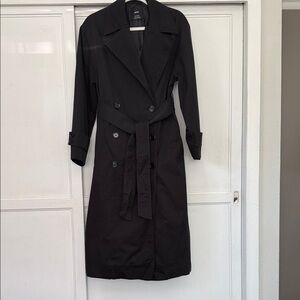 Mango Water-Repellent Black Jacket with Branded Label